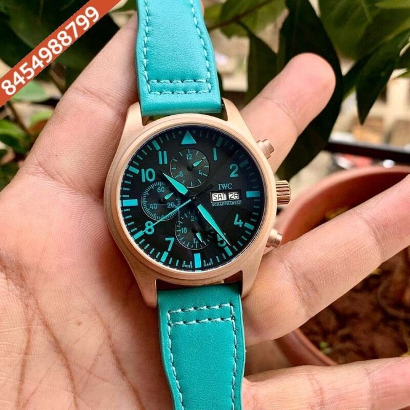 IWC Pilot Chronograph Mercedes Titanium Rose Gold Case Swiss Automatic Watch
