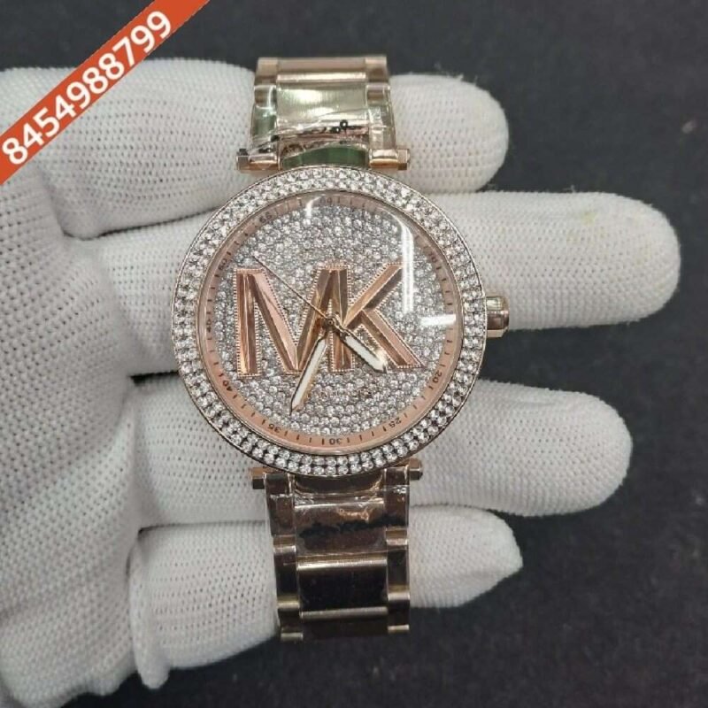 Michael Kors Diamond Studded Dial Full Rose Gold Swiss Watch