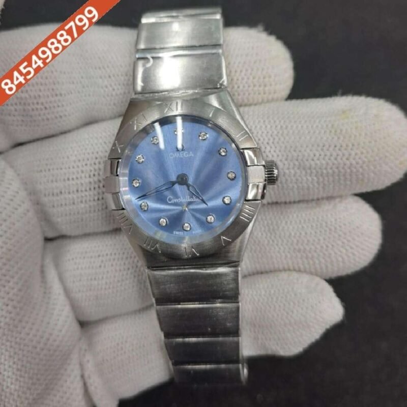 Omega Constellation Full Silver Blue Dial Swiss Watch