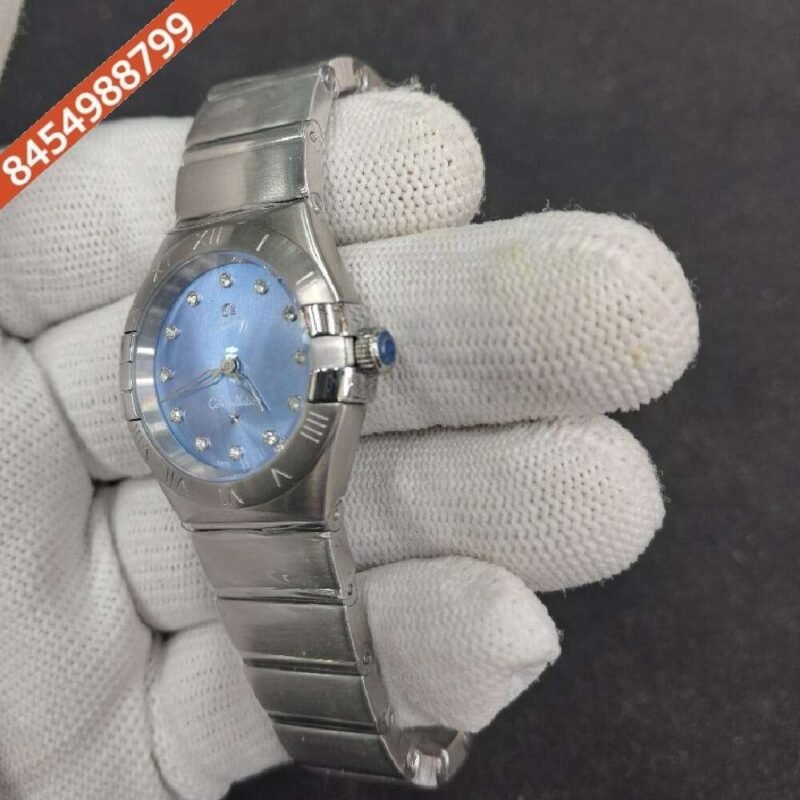 Omega Constellation Full Silver Blue Dial Swiss Watch - Image 3