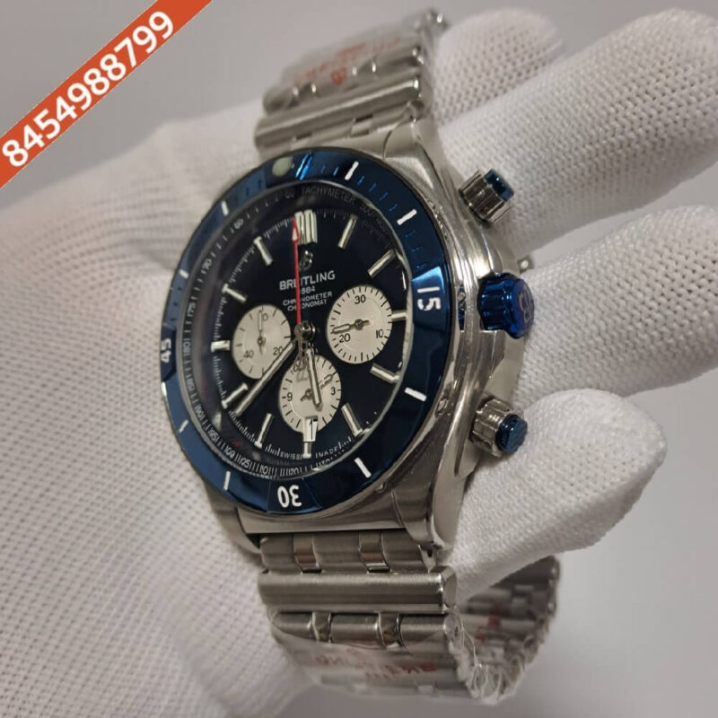 Breitling Chronomat Blue Dial Stainless Steel Swiss Watch - Image 2