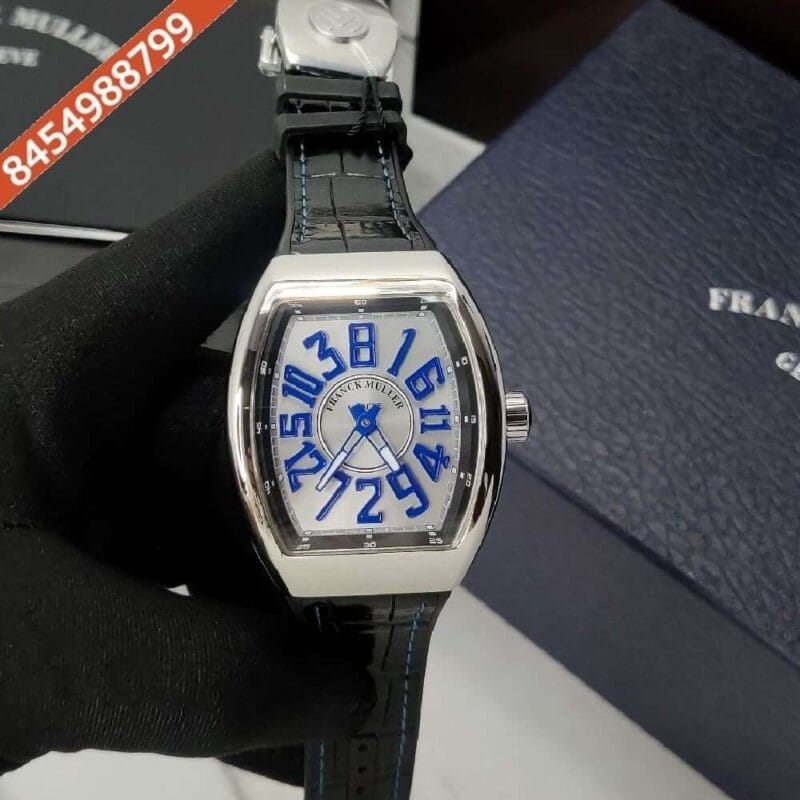 Franck Muller Vanguard Crazy Hours Silver Dial Blue Marker Swiss Automatic Watch