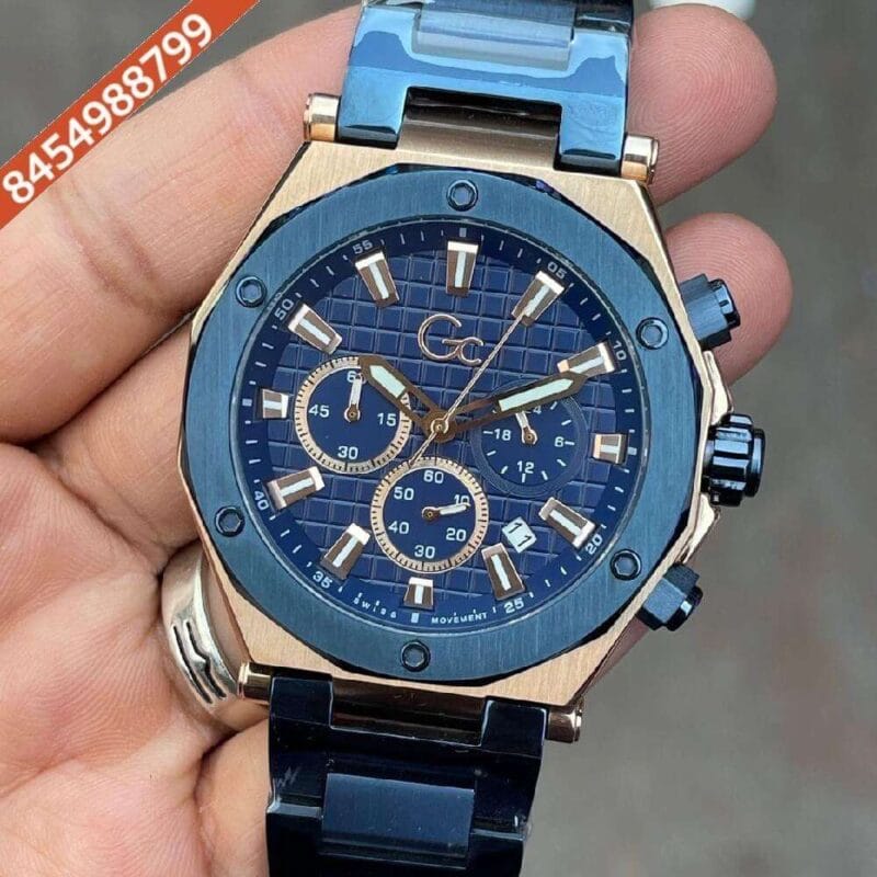 GC Chronograph Blue Dial Stainless Steel Swiss Watch