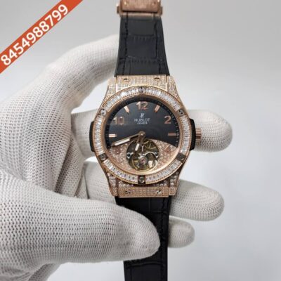 Hublot Big Bang Tourbillon Black Dial Diamond Case Swiss Automatic Watch