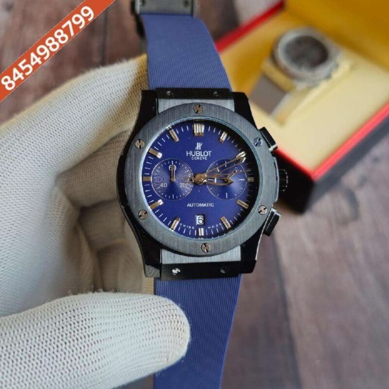 Hublot Classic Fusion Chronograph Blue Rubber Strap Watch
