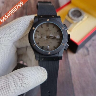 Hublot Classic Fusion Chronograph Brown Dial Black Rubber Strap Watch