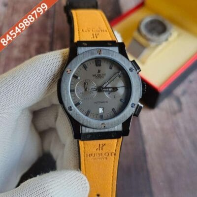 Hublot Classic Fusion Chronograph Grey Dial Brown Leather Strap Watch