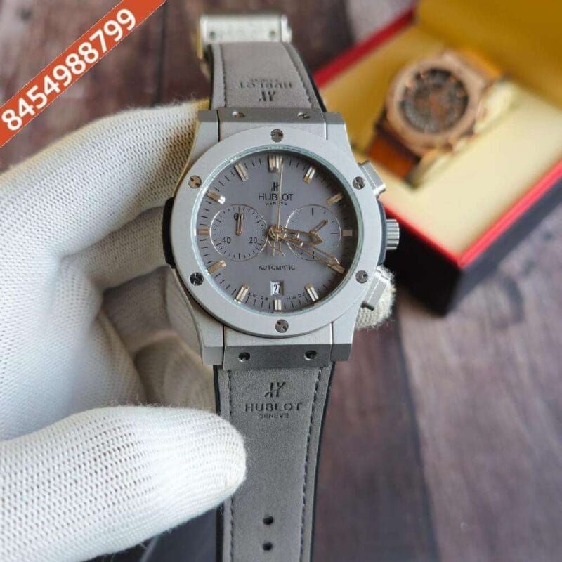 Hublot Classic Fusion Chronograph Grey Leather Strap Watch