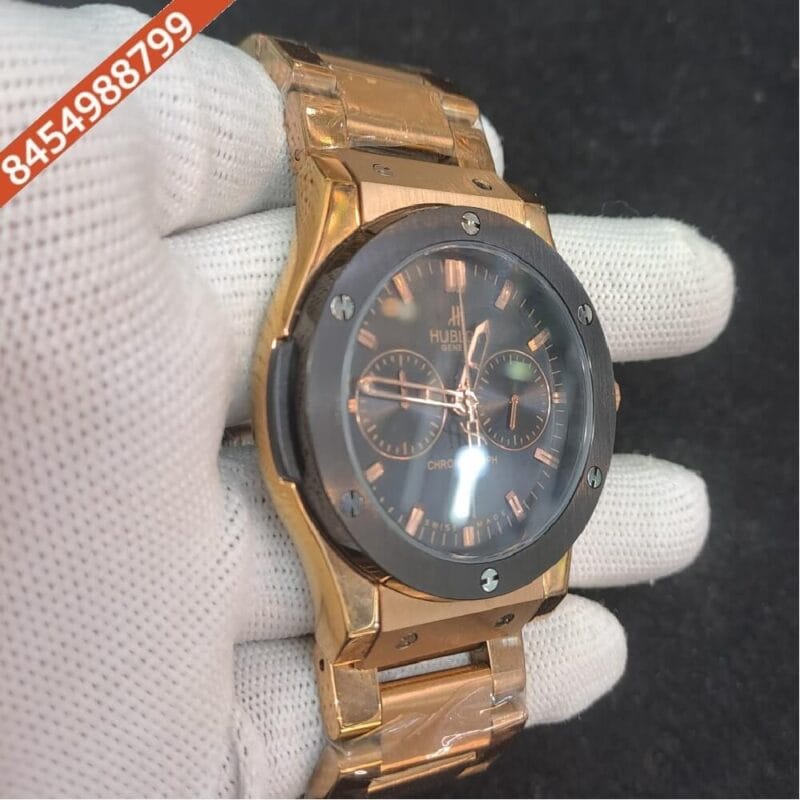 Hublot Classic Fusion Chronograph Rose Gold Black Dial Watch - Image 2