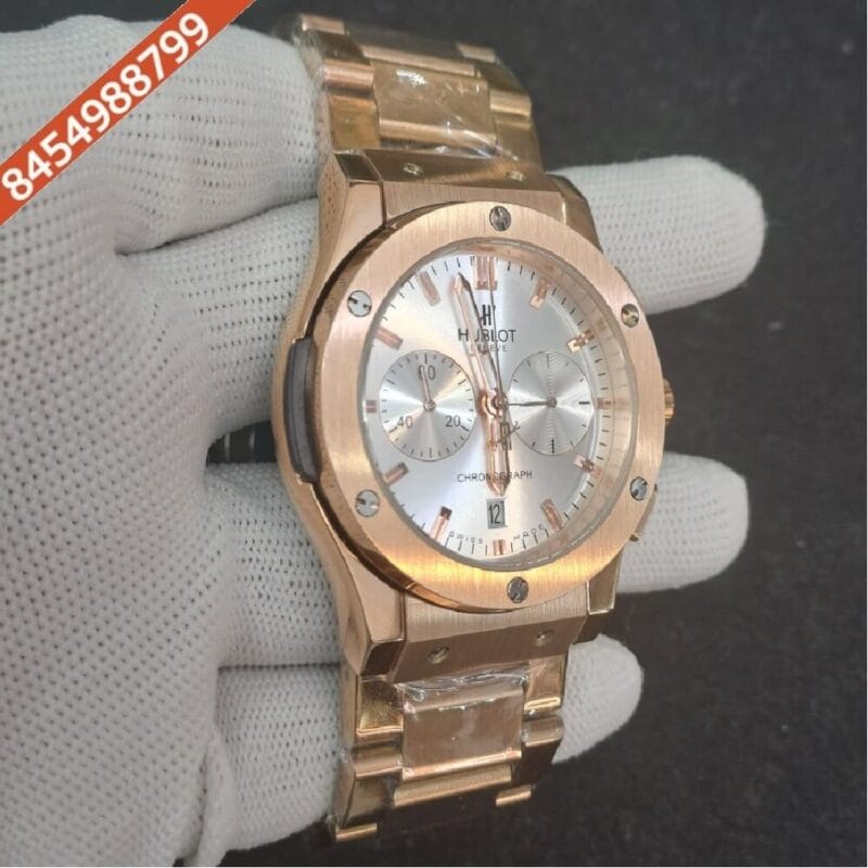 Hublot Classic Fusion Chronograph Rose Gold White Dial Watch - Image 3