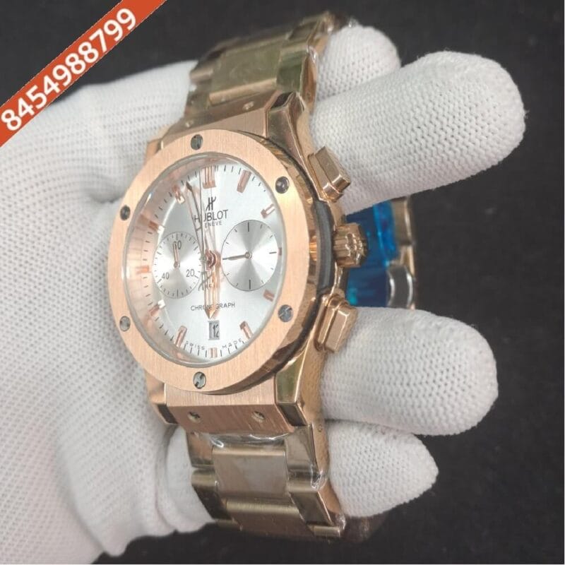 Hublot Classic Fusion Chronograph Rose Gold White Dial Watch - Image 2