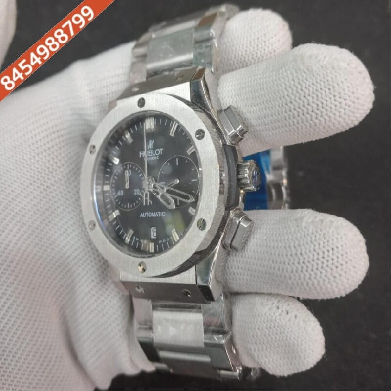 Hublot Classic Fusion Chronograph Silver Black Dial Watch - Image 2