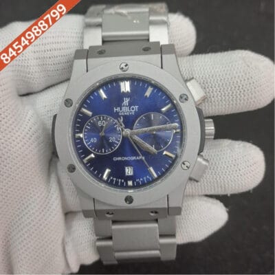 Hublot Classic Fusion Chronograph Silver Blue Dial Watch