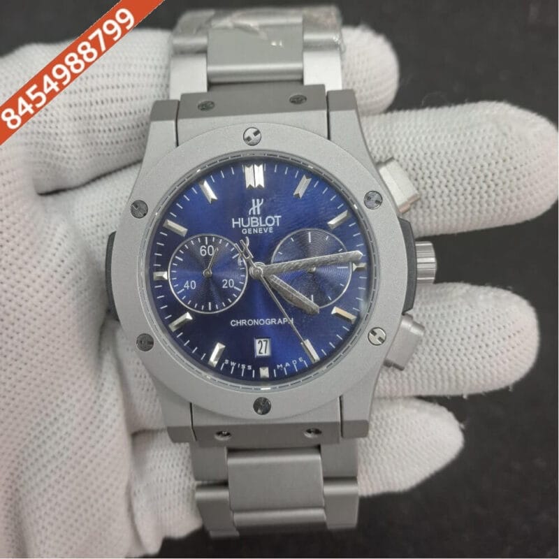 Hublot Classic Fusion Chronograph Silver Blue Dial Watch