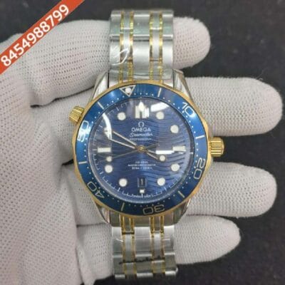Omega Seamaster Diver Professional Gold Dual Tone Blue Dial Swiss Automatic Watch