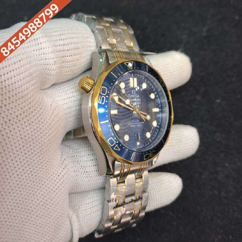 Omega Seamaster Diver Professional Gold Dual Tone Blue Dial Swiss Automatic Watch - Image 2