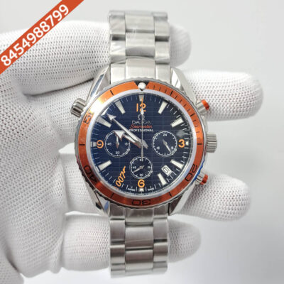 Omega Seamaster Planet Ocean 007 Chronograph Silver Blue Dial Watch