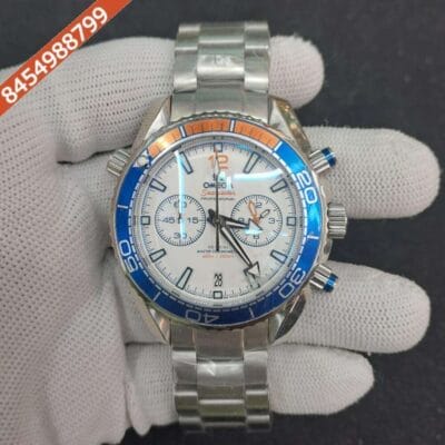 Omega Seamaster Planet Ocean Chronograph White Dial Swiss Watch