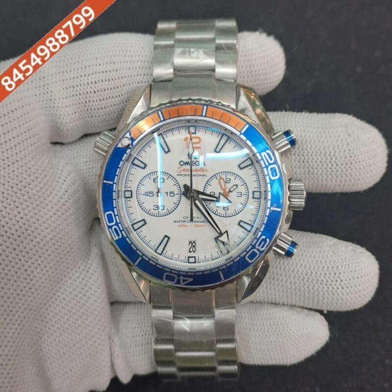 Omega Seamaster Planet Ocean Chronograph White Dial Swiss Watch