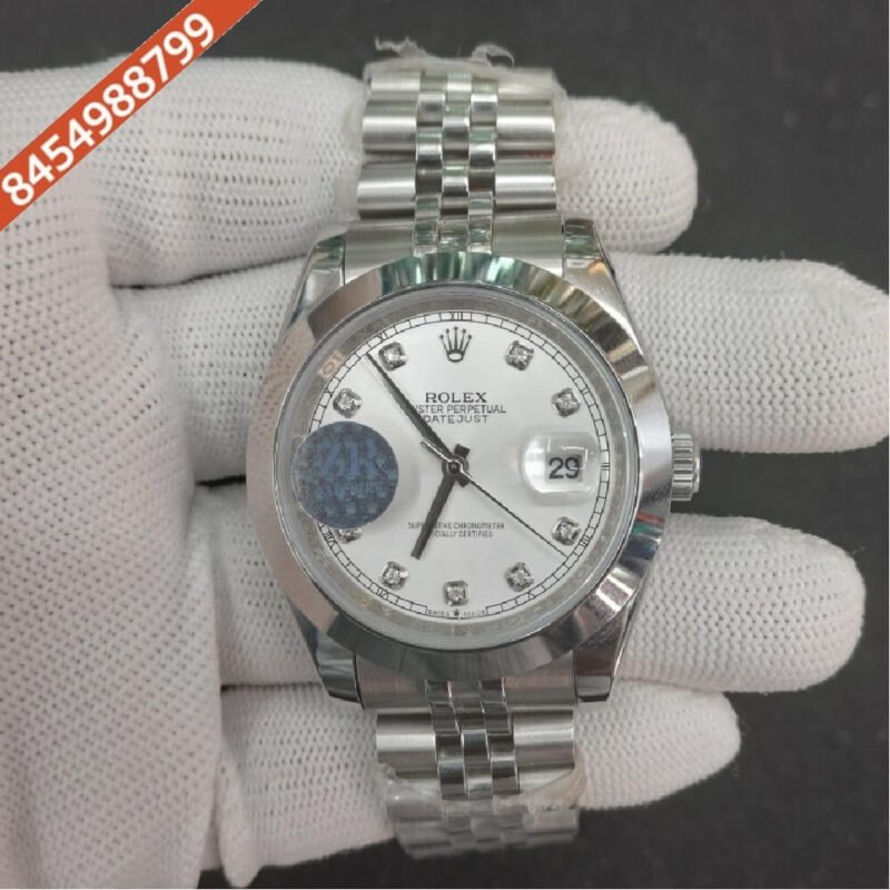 Rolex Date -Just Diamond Marker White Dial Swiss Automatic Watch