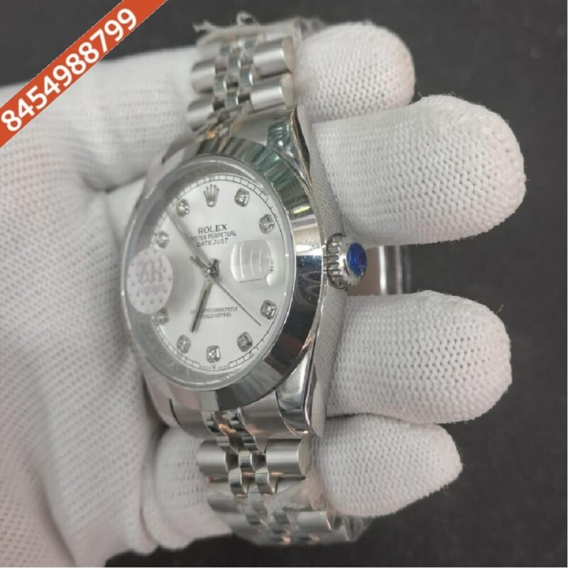 Rolex Date -Just Diamond Marker White Dial Swiss Automatic Watch - Image 2