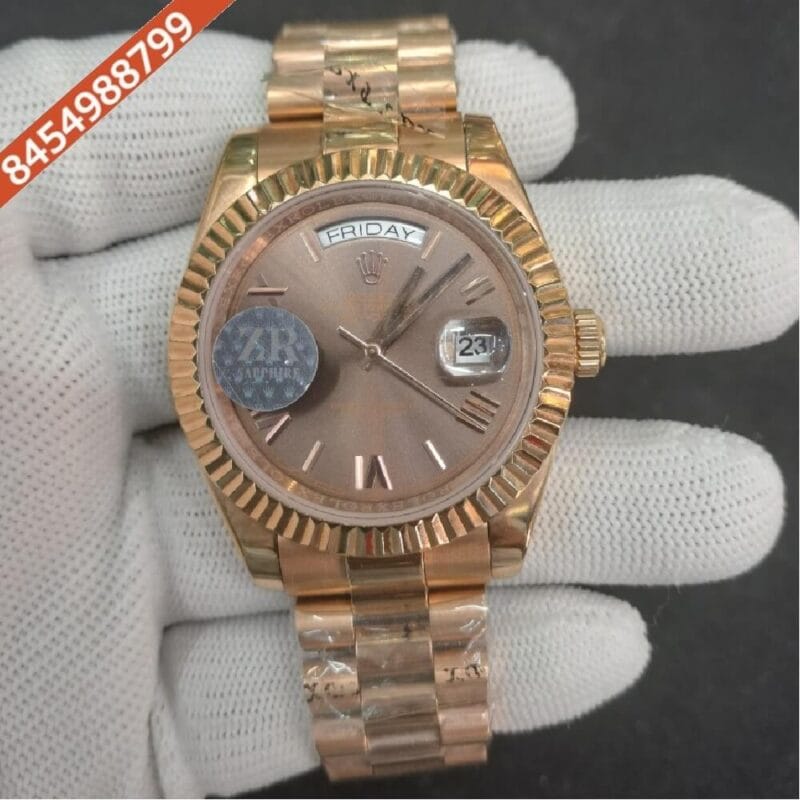 Rolex Day–Date Roman Rose Gold Brown Dial Swiss Automatic Watch