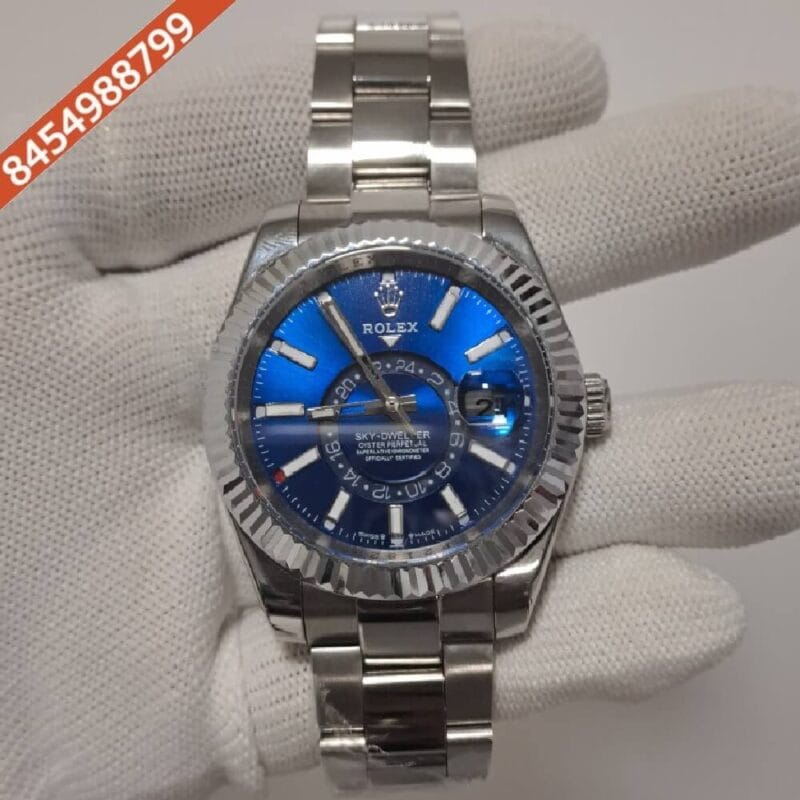 Rolex Sky-Dweller Silver Sky Blue Dial Swiss Automatic Watch