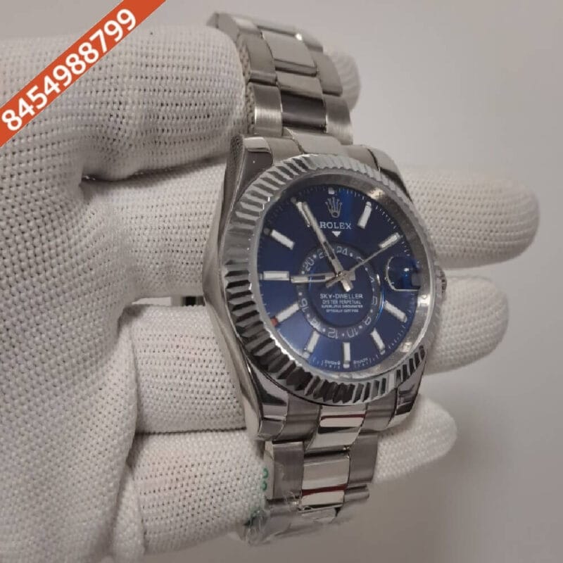 Rolex Sky-Dweller Silver Sky Blue Dial Swiss Automatic Watch - Image 3