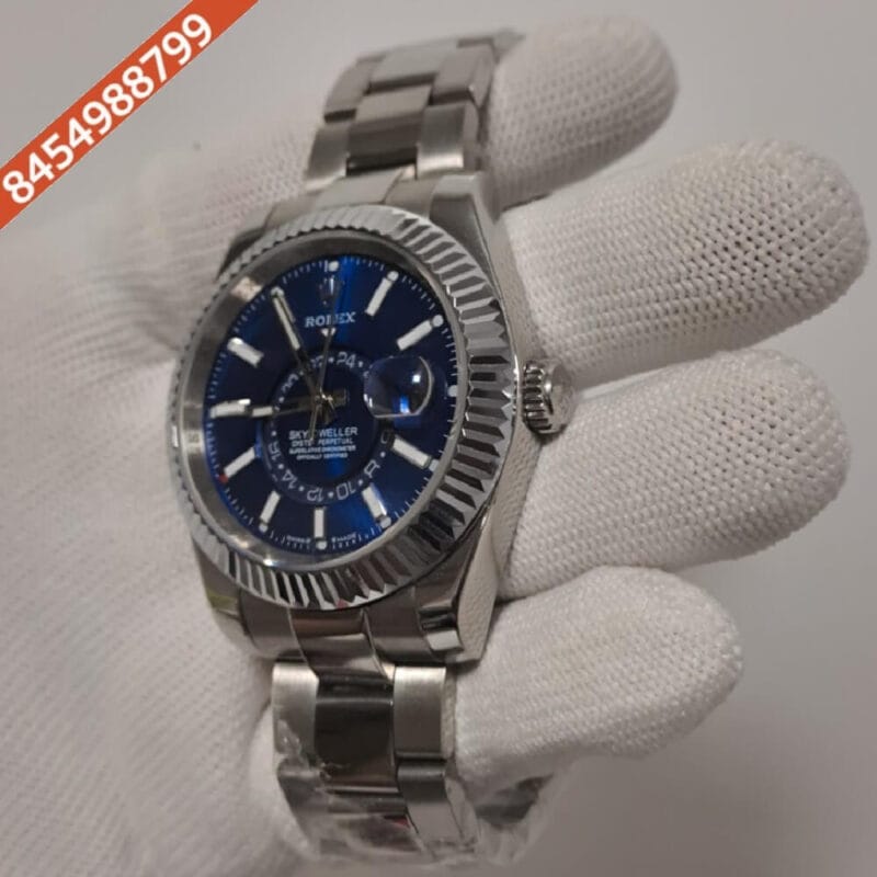 Rolex Sky-Dweller Silver Sky Blue Dial Swiss Automatic Watch - Image 2