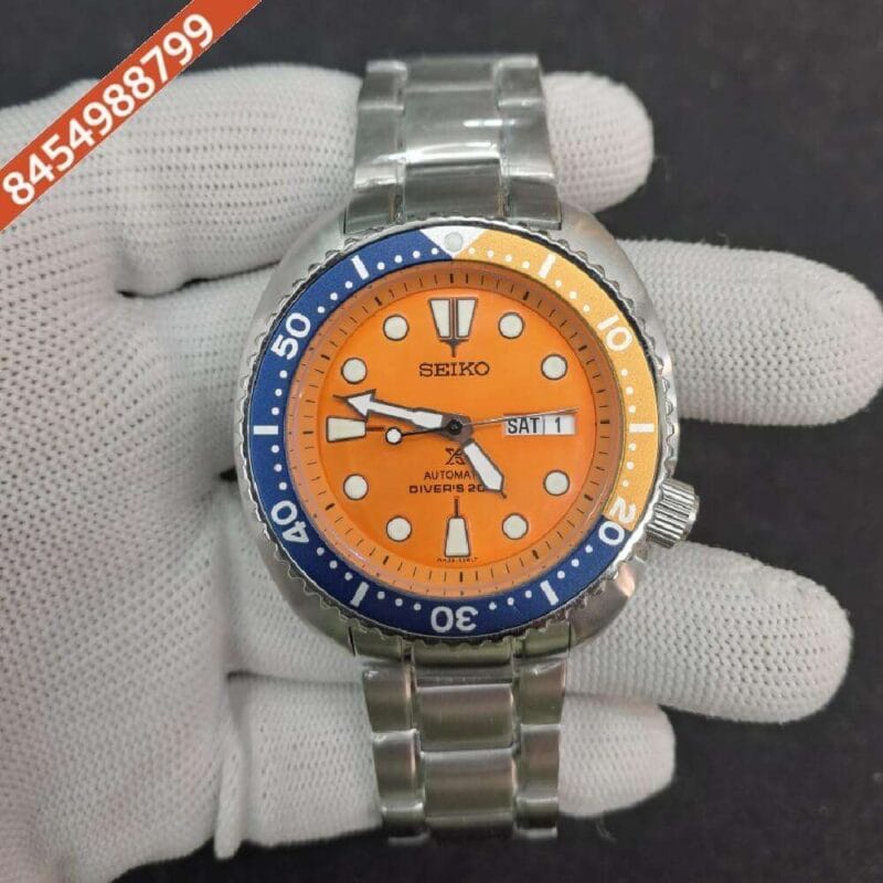 Seiko Prospex Diver's Orange Dial Stainless Steel Swiss Automatic Watch