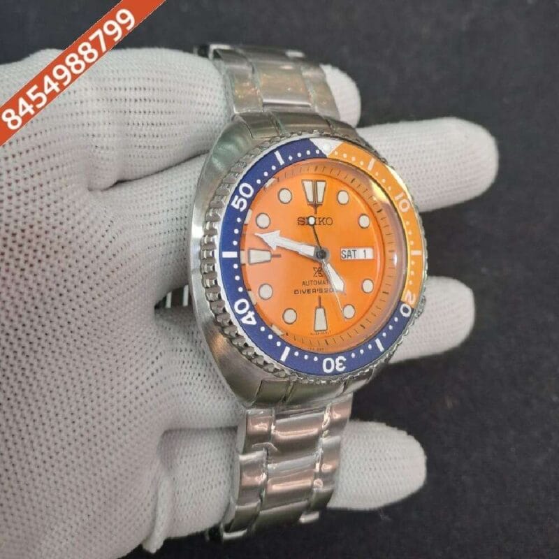 Seiko Prospex Diver's Orange Dial Stainless Steel Swiss Automatic Watch - Image 3