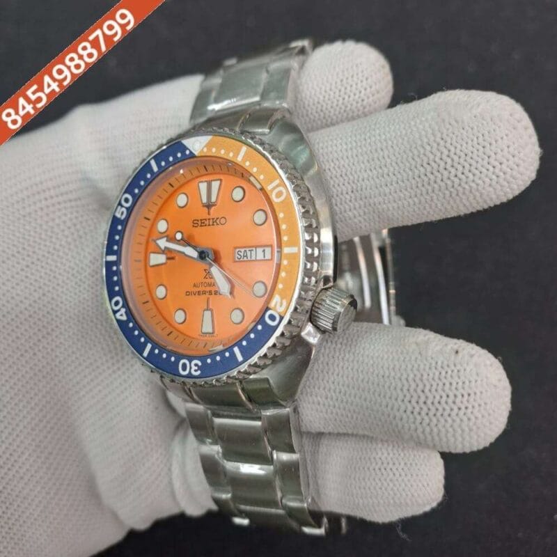Seiko Prospex Diver's Orange Dial Stainless Steel Swiss Automatic Watch - Image 2