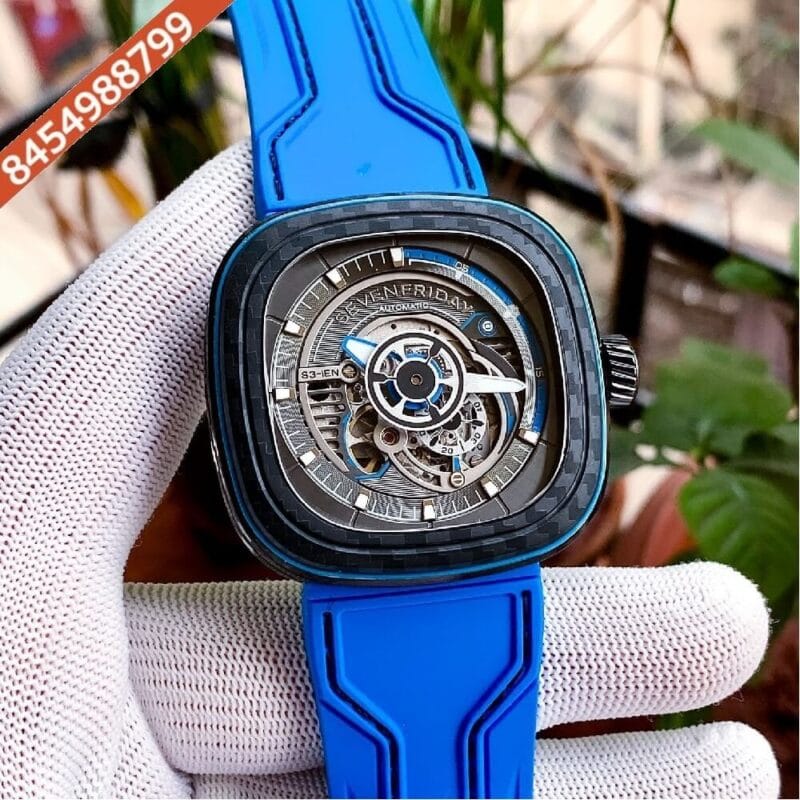 Seven Friday T-Series Black Dial Blue rubber strap Swiss Automatic Watch - Image 2