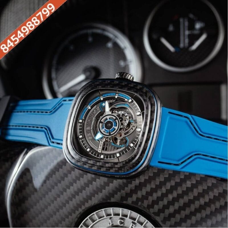 Seven Friday T-Series Black Dial Blue rubber strap Swiss Automatic Watch - Image 3