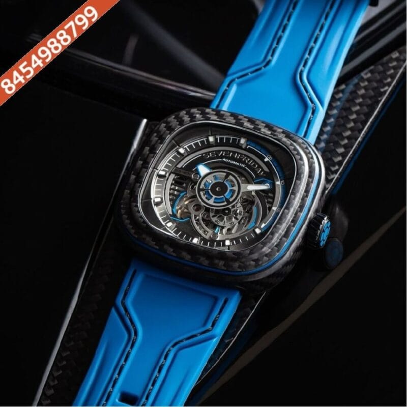Seven Friday T-Series Black Dial Blue rubber strap Swiss Automatic Watch - Image 4