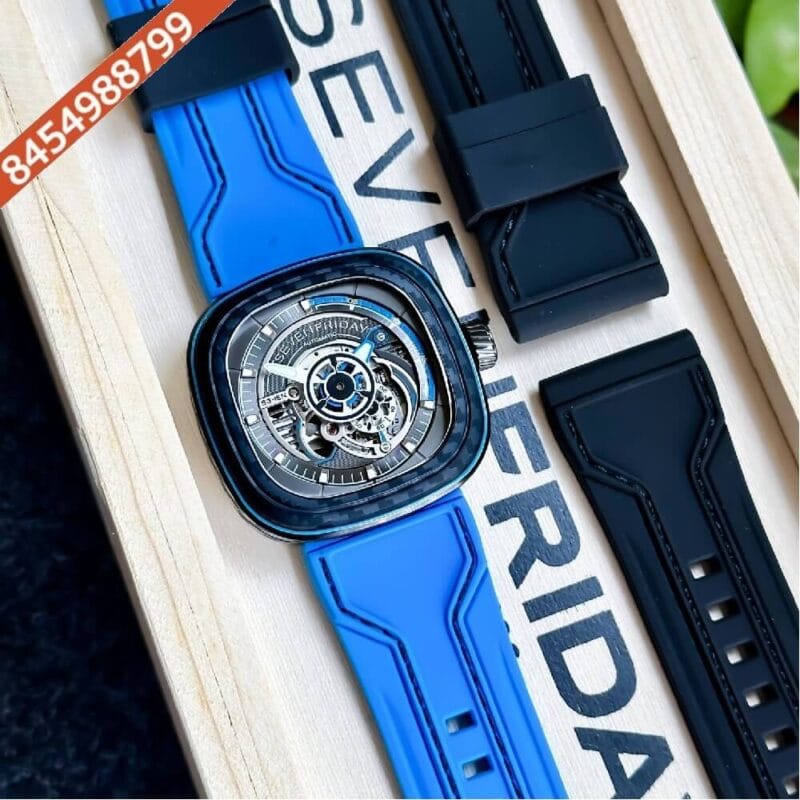 Seven Friday T-Series Black Dial Blue rubber strap Swiss Automatic Watch - Image 5