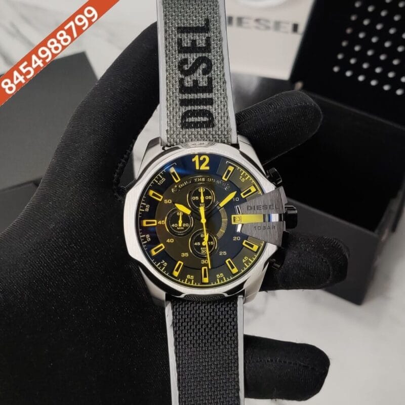 Diesel Mega Chief Black Dial Swiss Watch
