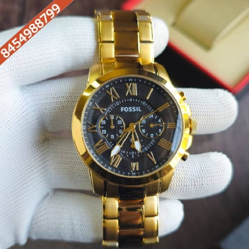 Fossil Grant Chronograph Black Dial Swiss Watch