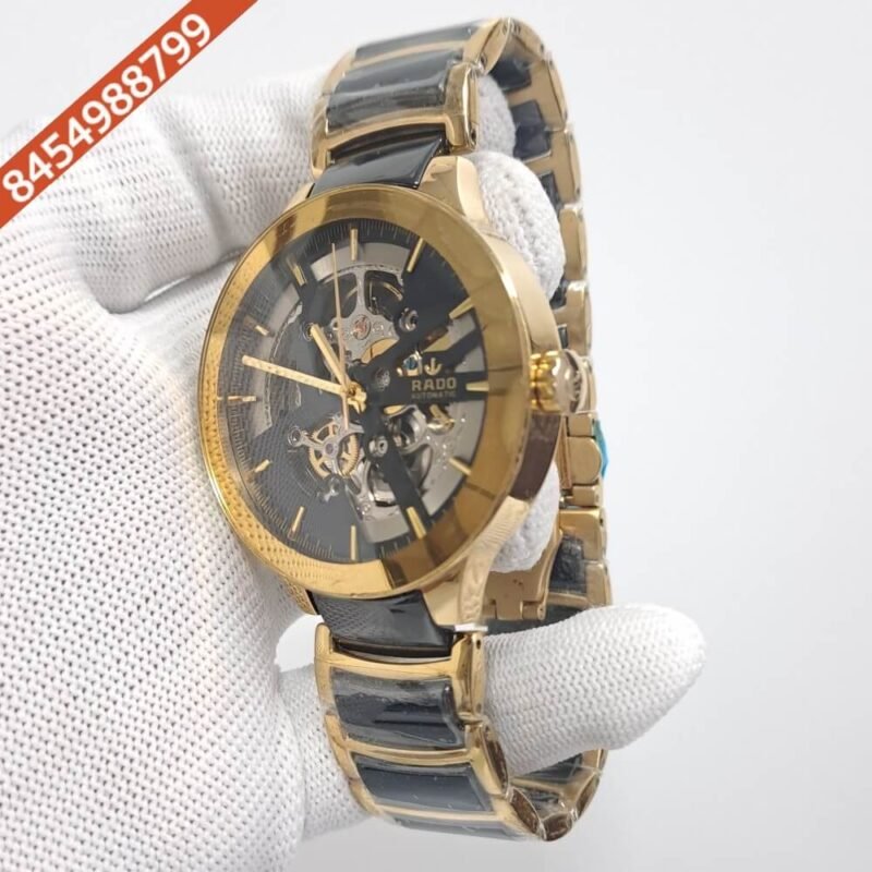 Rado Centrix Skeleton Dial Rose Gold Swiss Automatic Watch - Image 2