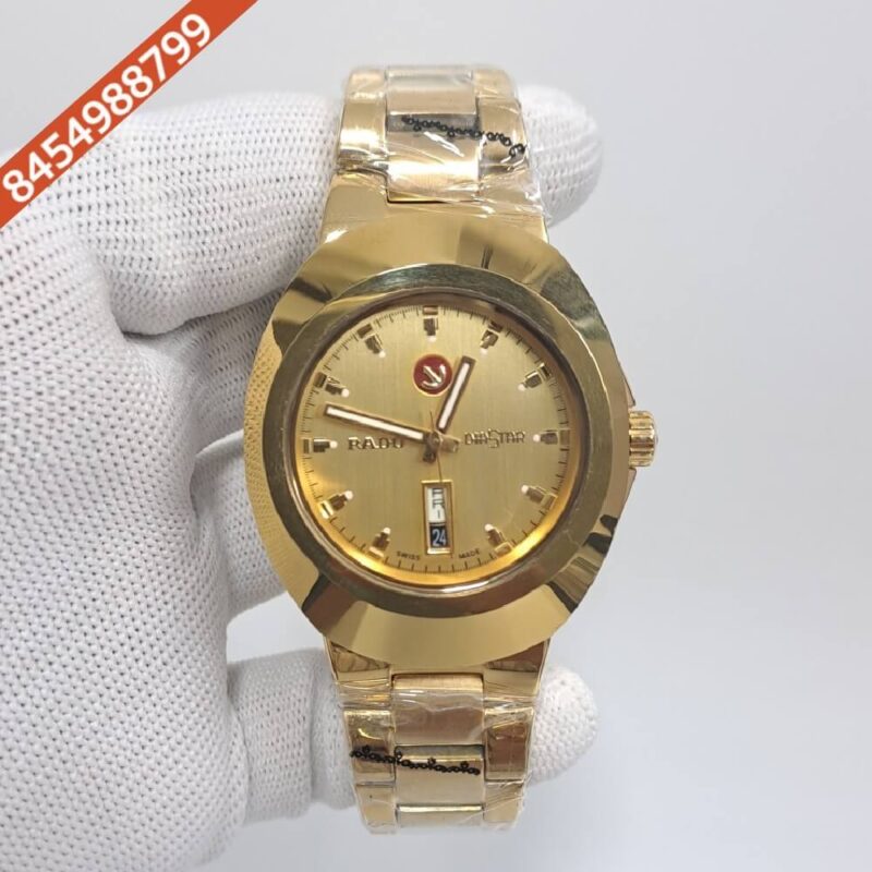 Rado Diastar Steel Gold Dial Swiss Watch