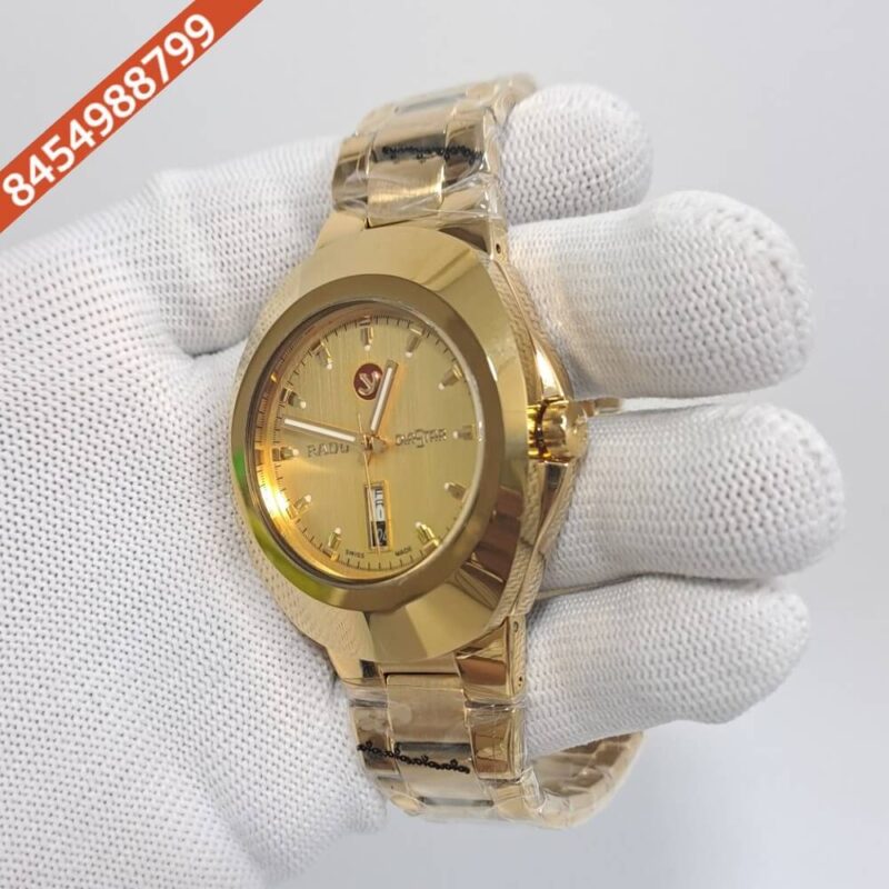 Rado Diastar Steel Gold Dial Swiss Watch - Image 2