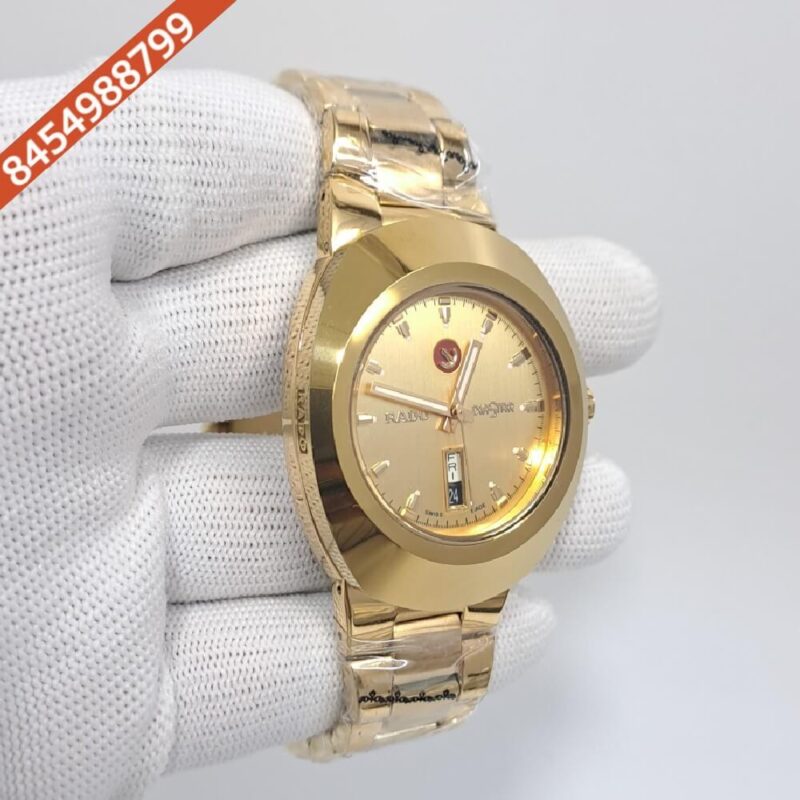 Rado Diastar Steel Gold Dial Swiss Watch - Image 3