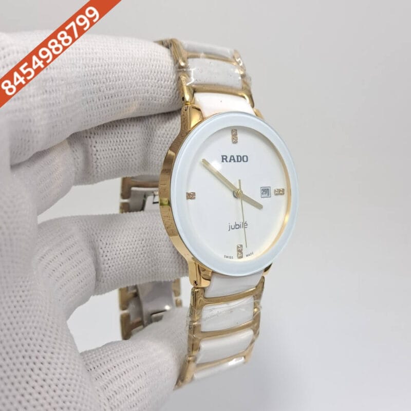 Rado Jubile Centrix Full White Dial Ceramic Swiss Watch - Image 3