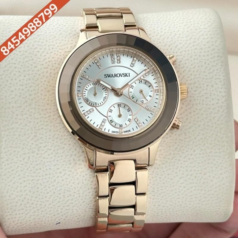 Swarovski Octea Lux Chronograph White Dial Swiss Watch