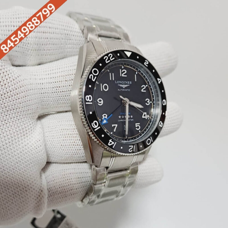 Longines Spirit Zulu Time Black Dial Swiss Automatic Watch - Image 2