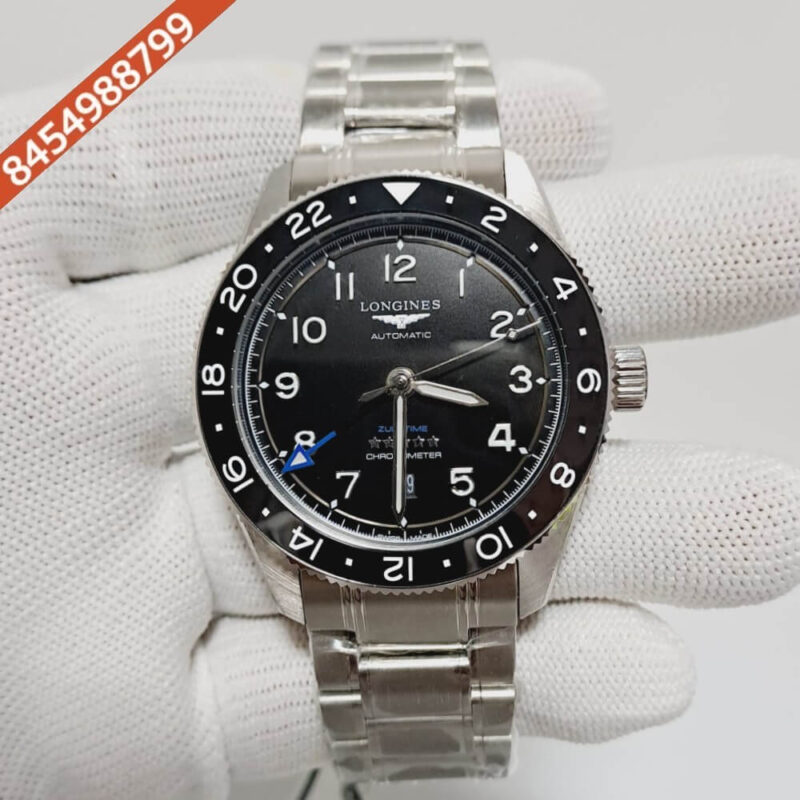 Longines Spirit Zulu Time Black Dial Swiss Automatic Watch
