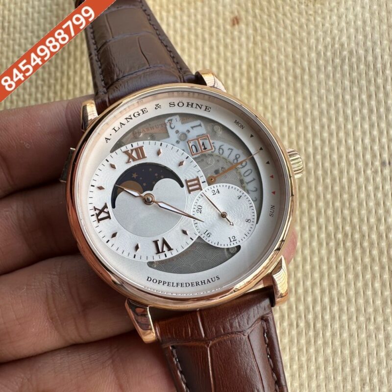 A. Lange & Shone Grand Lange 1 Moon Phase White Dial Swiss Automatic Watch