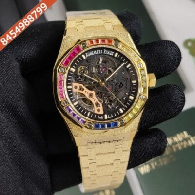 Audemars Piguet Royal Oak Skeleton Dial Full Gold Swiss Automatic Watch