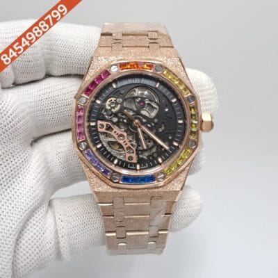 Audemars Piguet Royal Oak Skeleton Dial Rose Gold Swiss Automatic Watch