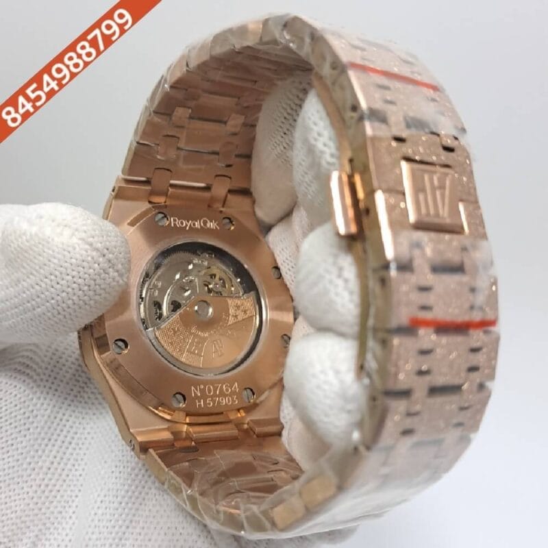 Audemars Piguet Royal Oak Skeleton Dial Rose Gold Swiss Automatic Watch - Image 4